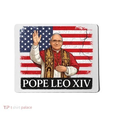 USA Pope Leo XIV Robert American Flag Mousepad