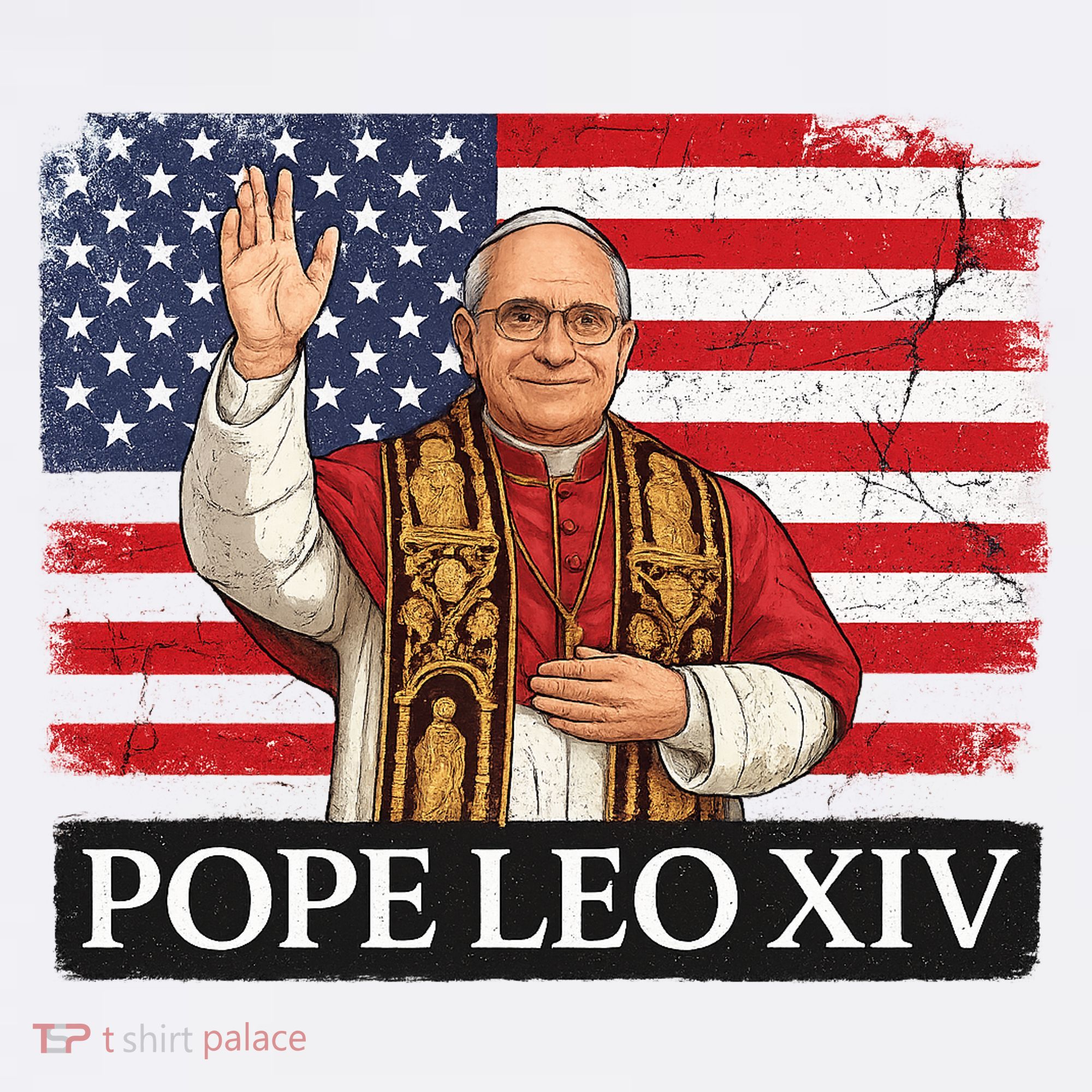 USA Pope Leo XIV Robert American Flag Women's Tank Top