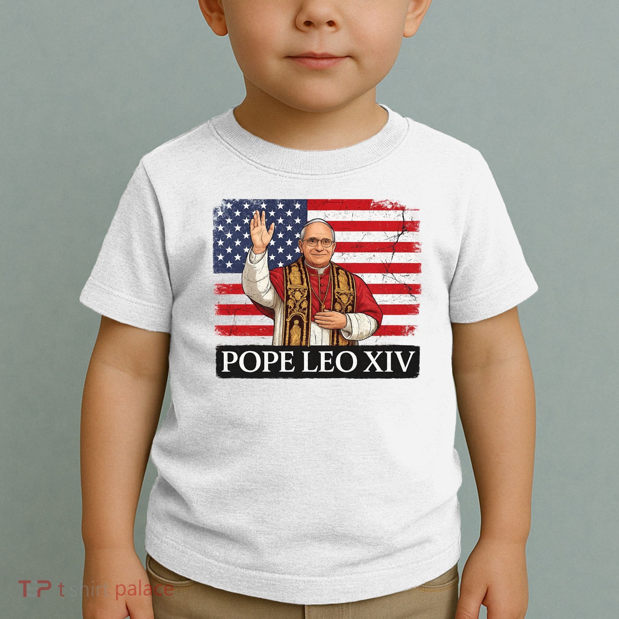 USA Pope Leo XIV Robert American Flag Toddler T-Shirt