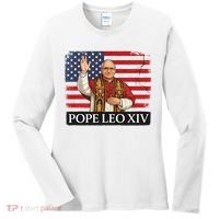 USA Pope Leo XIV Robert American Flag Women's Long Sleeve Shirt thumb 0