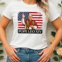 USA Pope Leo XIV Robert American Flag Women's T-Shirt thumb 2