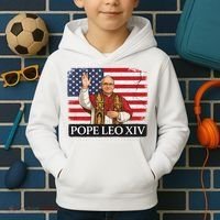 USA Pope Leo XIV Robert American Flag Kids Hoodie thumb 2