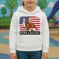 USA Pope Leo XIV Robert American Flag Kids Hoodie thumb 3