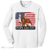 USA Pope Leo XIV Robert American Flag Kids Long Sleeve Shirt thumb 0