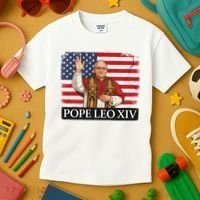 USA Pope Leo XIV Robert American Flag Kids T-Shirt thumb 3