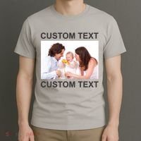 Upload Personalize Design or Photo Custom Text T-Shirt thumb 3