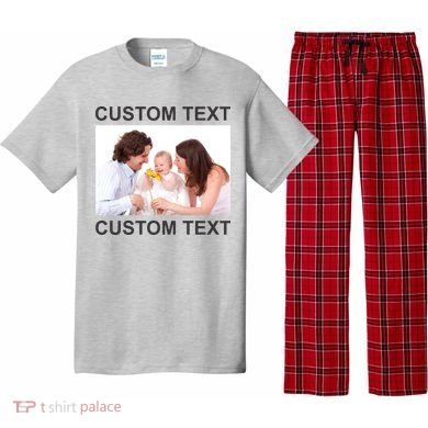 Upload Personalize Design or Photo Custom Text Pajama Set