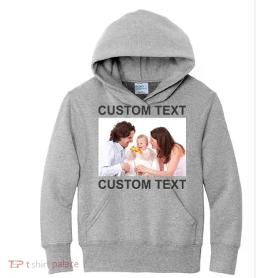 Upload Personalize Design or Photo Custom Text Kids Hoodie