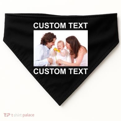 Upload Personalize Design or Photo Custom Text USA-Made Doggie Bandana