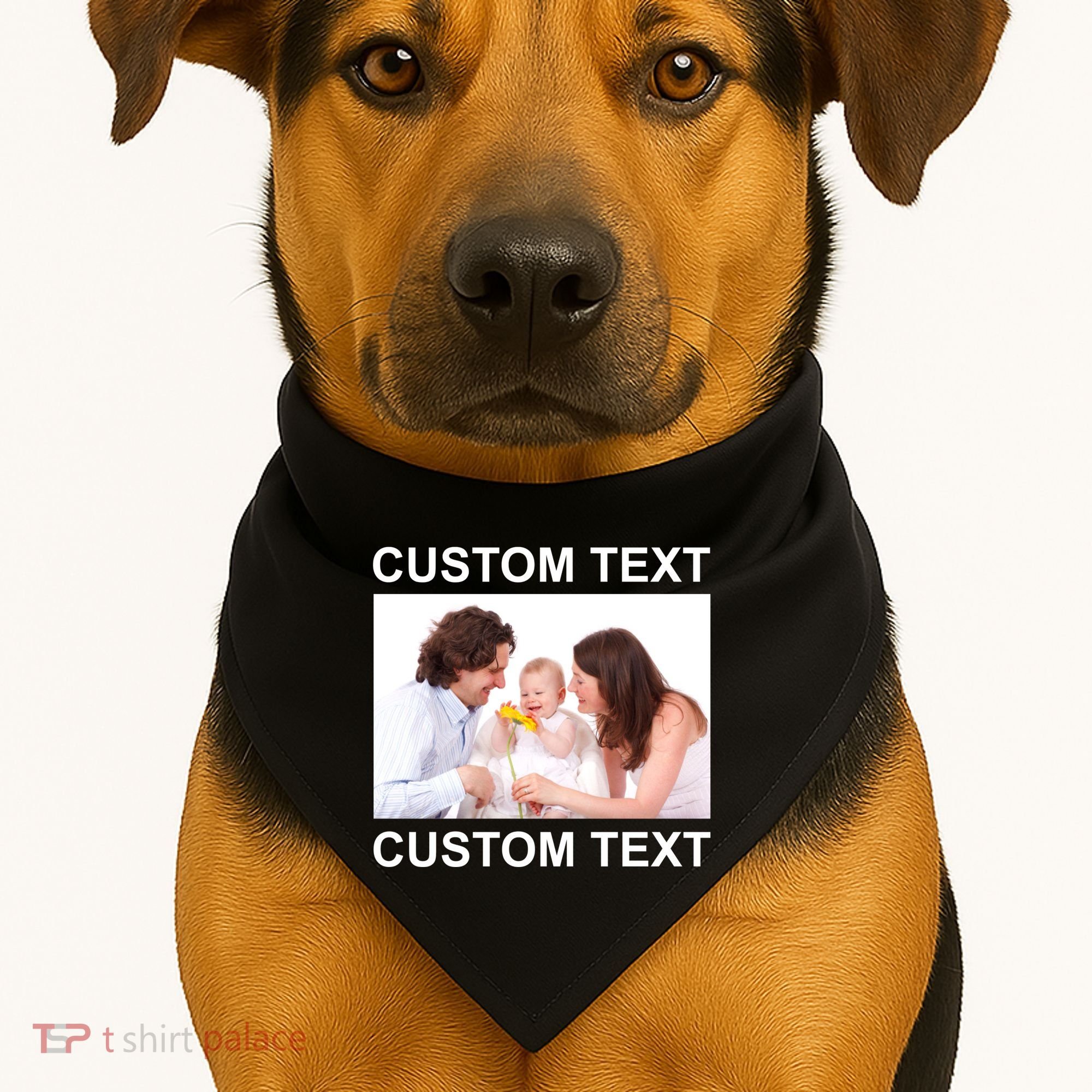 Upload Personalize Design or Photo Custom Text USA-Made Doggie Bandana