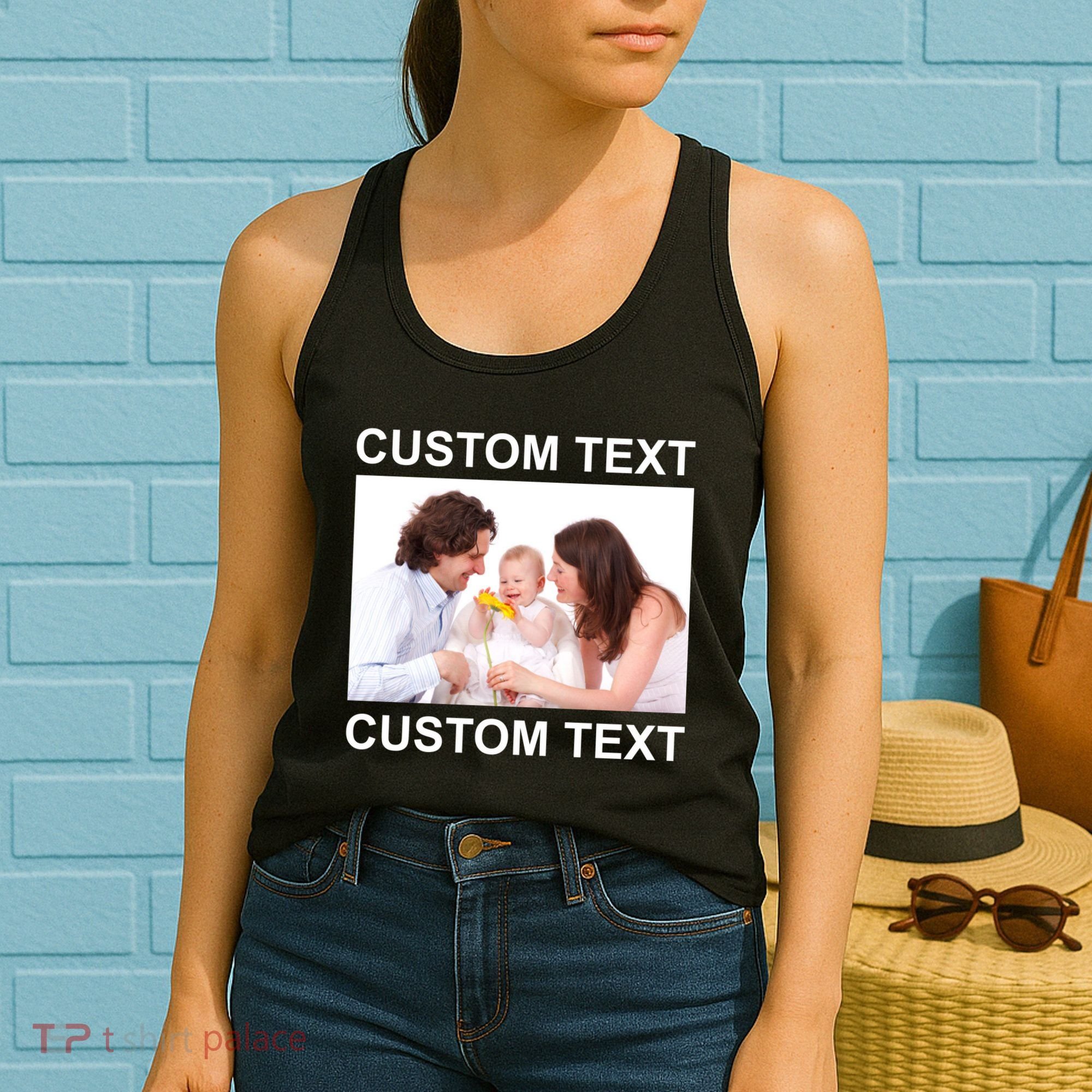 Upload Personalize Design or Photo Custom Text Women's Tank Top