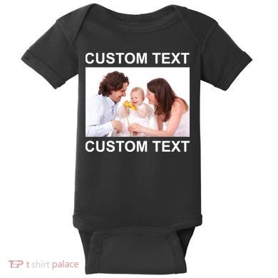 Upload Personalize Design or Photo Custom Text Baby Bodysuit