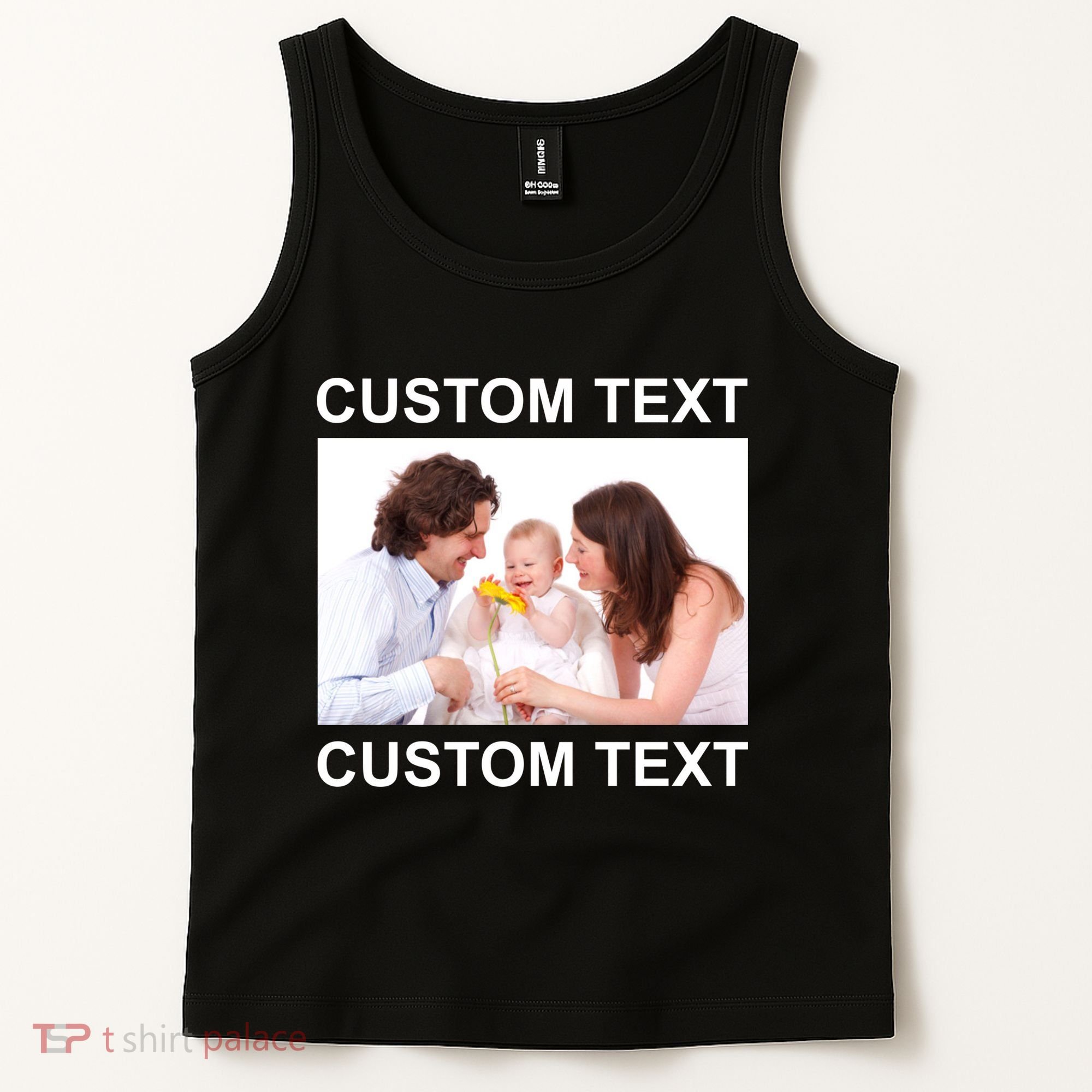 Upload Personalize Design or Photo Custom Text Tank Top