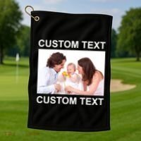 Upload Personalize Design or Photo Custom Text Golf Towel thumb 1
