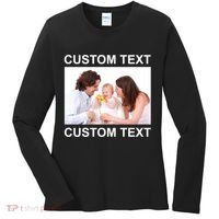 Upload Personalize Design or Photo Custom Text Women's Long Sleeve Shirt thumb 0