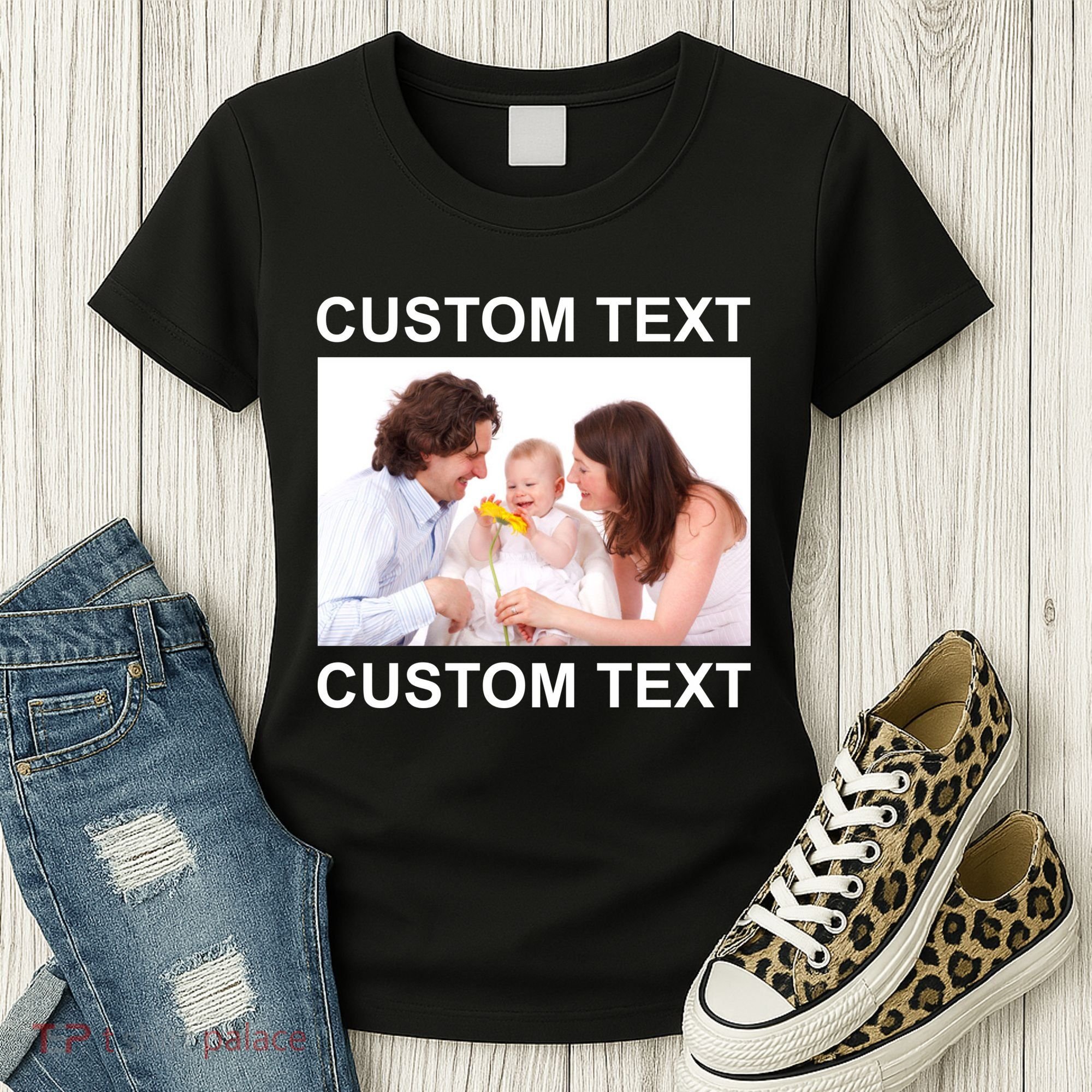 Upload Personalize Design or Photo Custom Text Women's T-Shirt