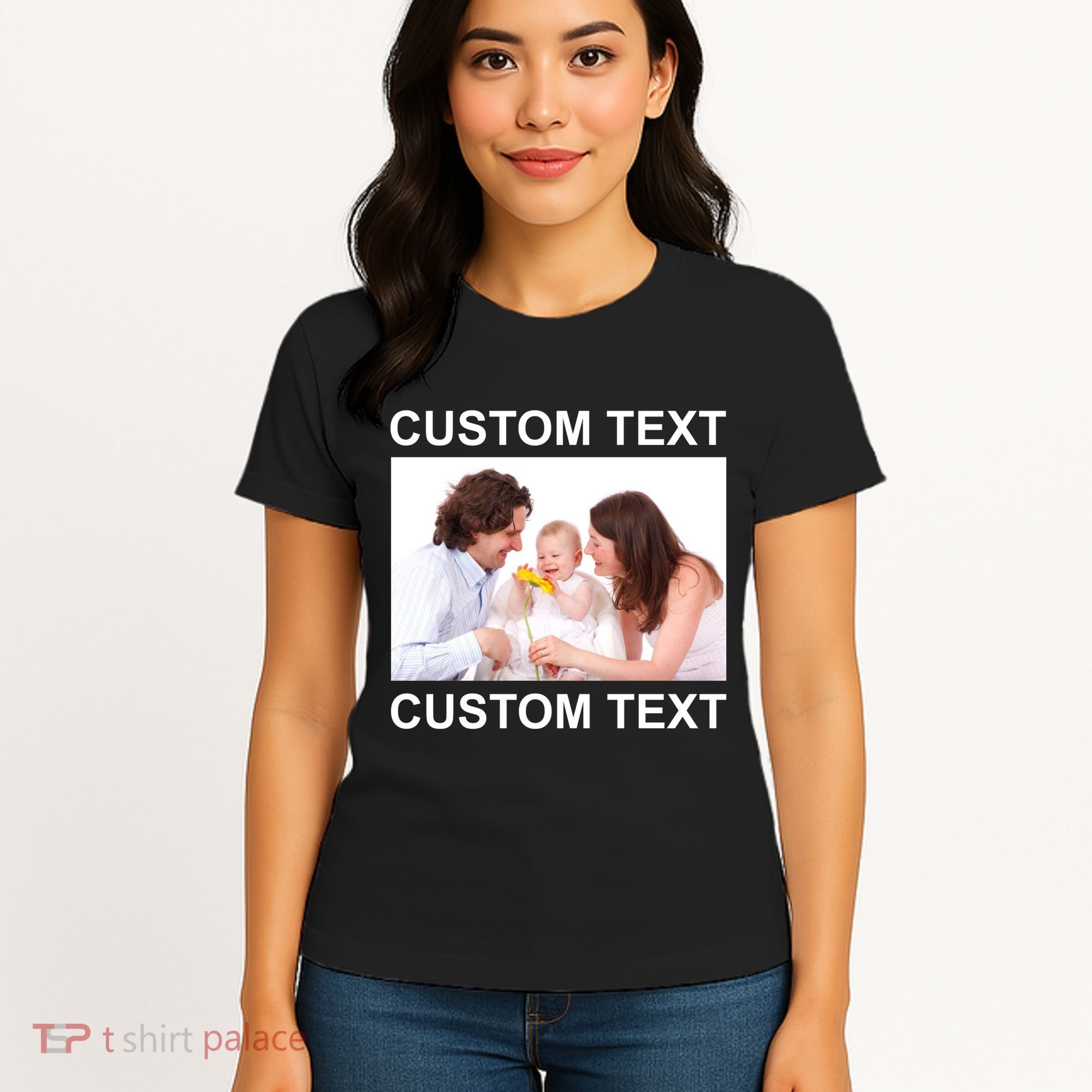 Upload Personalize Design or Photo Custom Text Women's T-Shirt