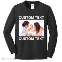 Upload Personalize Design or Photo Custom Text Kids Long Sleeve Shirt thumb 0