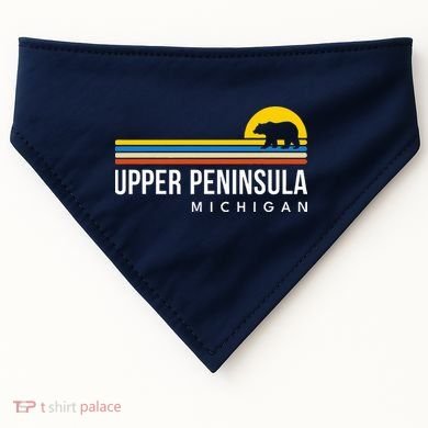 Upper Peninsula Michigan Mi Bear Vintage Retro Souvenirs USA-Made Doggie Bandana