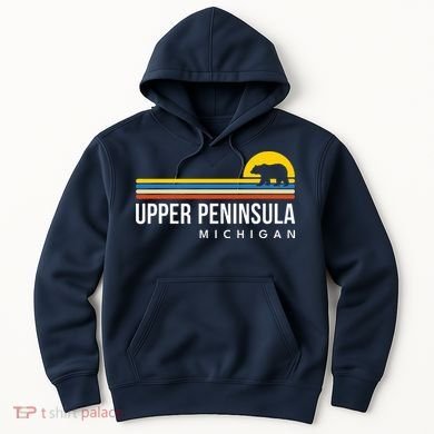Upper Peninsula Michigan Mi Bear Vintage Retro Souvenirs Hoodie