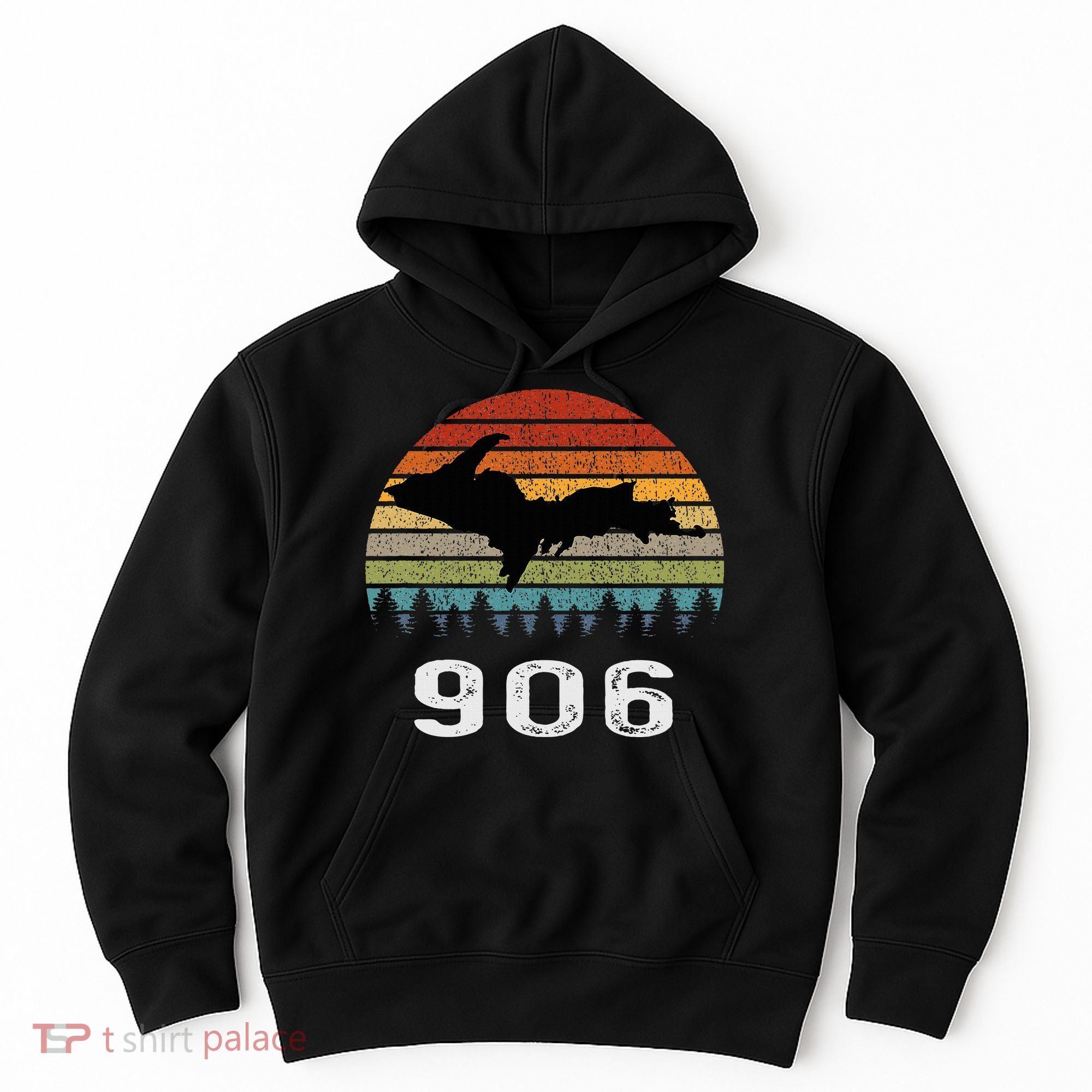 Upper Peninsula Michigan Mi Up Retro 906 Yooper Hoodie