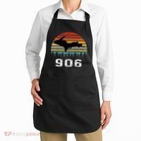 Upper Peninsula Michigan Mi Up Retro 906 Yooper Apron thumb 2