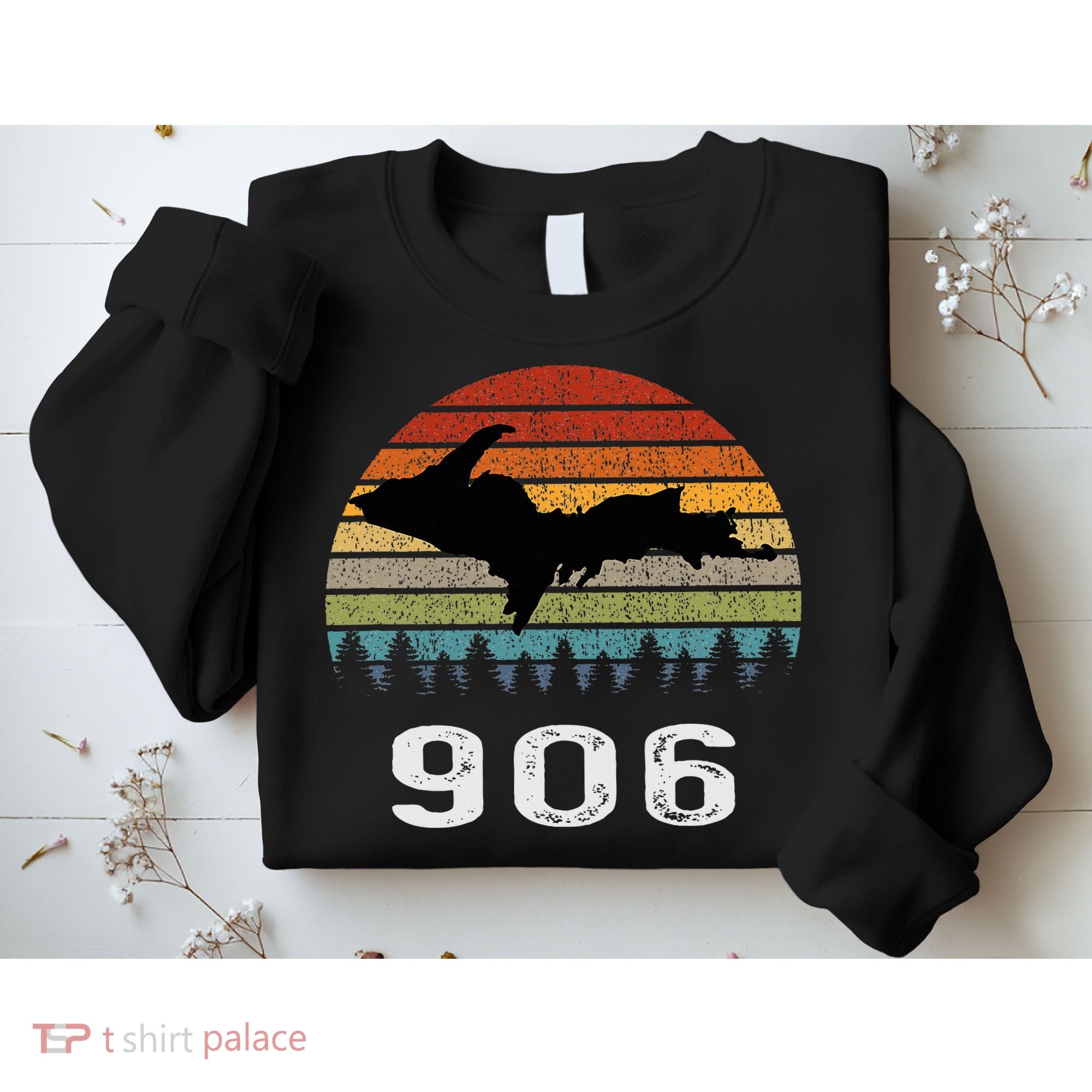 Upper Peninsula Michigan Mi Up Retro 906 Yooper Sweatshirt