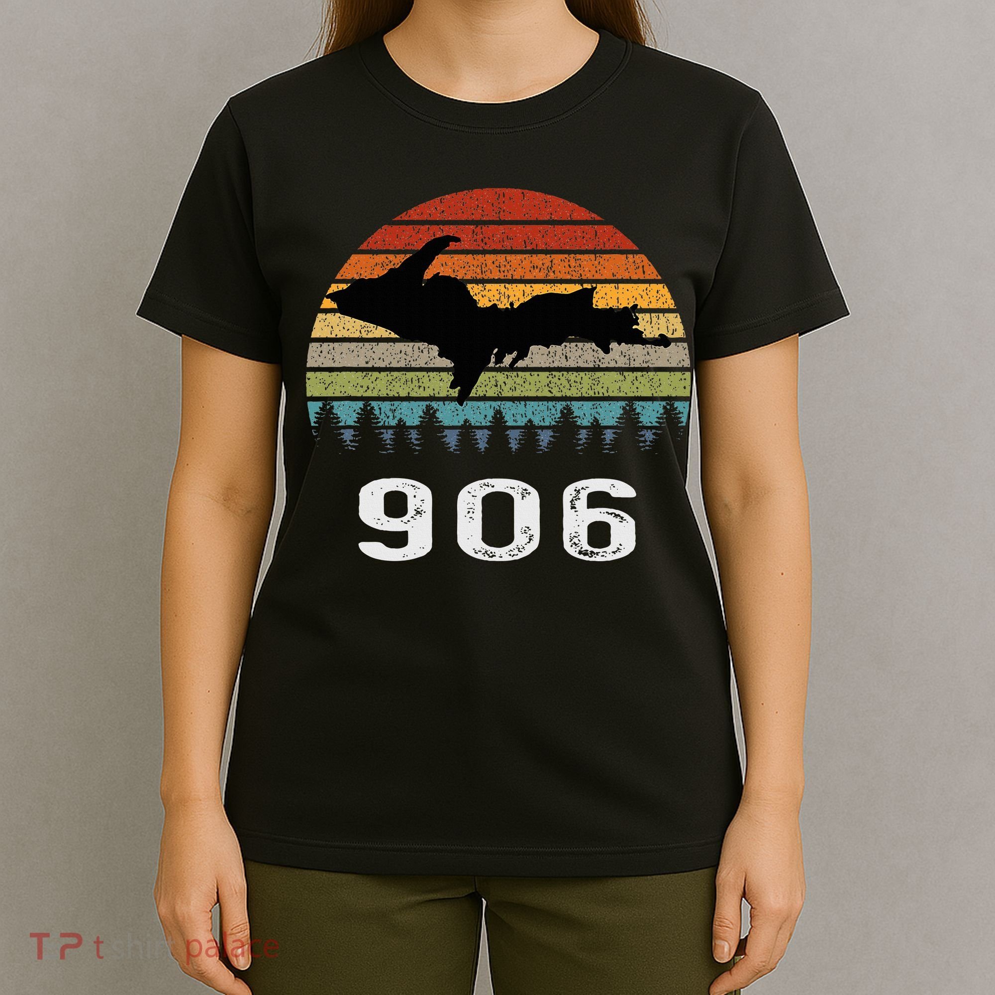 Upper Peninsula Michigan Mi Up Retro 906 Yooper T-Shirt