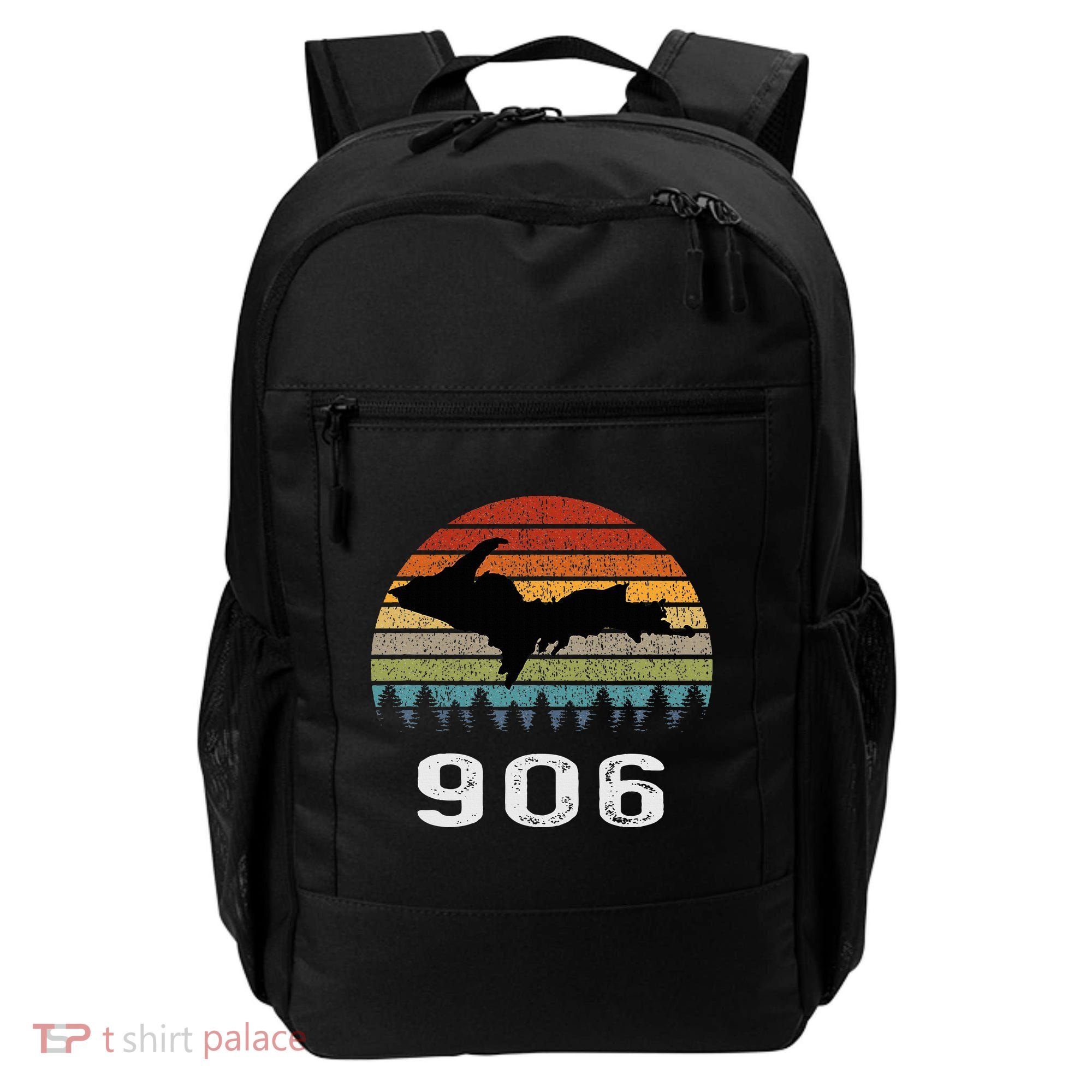 Upper Peninsula Michigan Mi Up Retro 906 Yooper Backpack