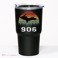 Upper Peninsula Michigan Mi Up Retro 906 Yooper Tumbler thumb 0