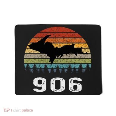 Upper Peninsula Michigan Mi Up Retro 906 Yooper Mousepad