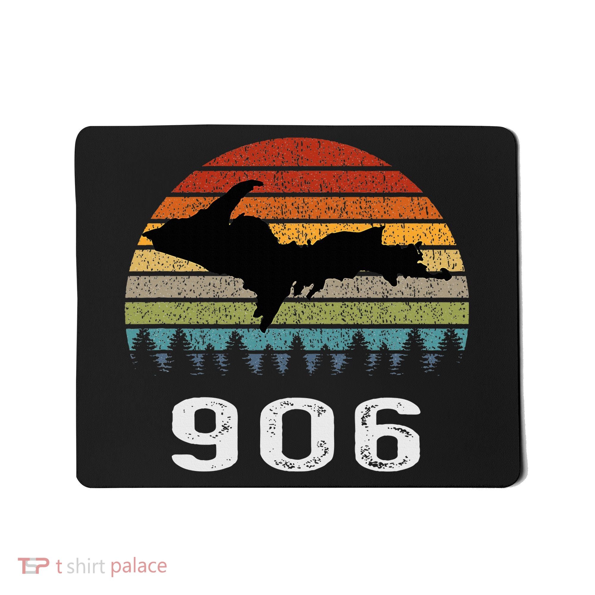 Upper Peninsula Michigan Mi Up Retro 906 Yooper Mousepad