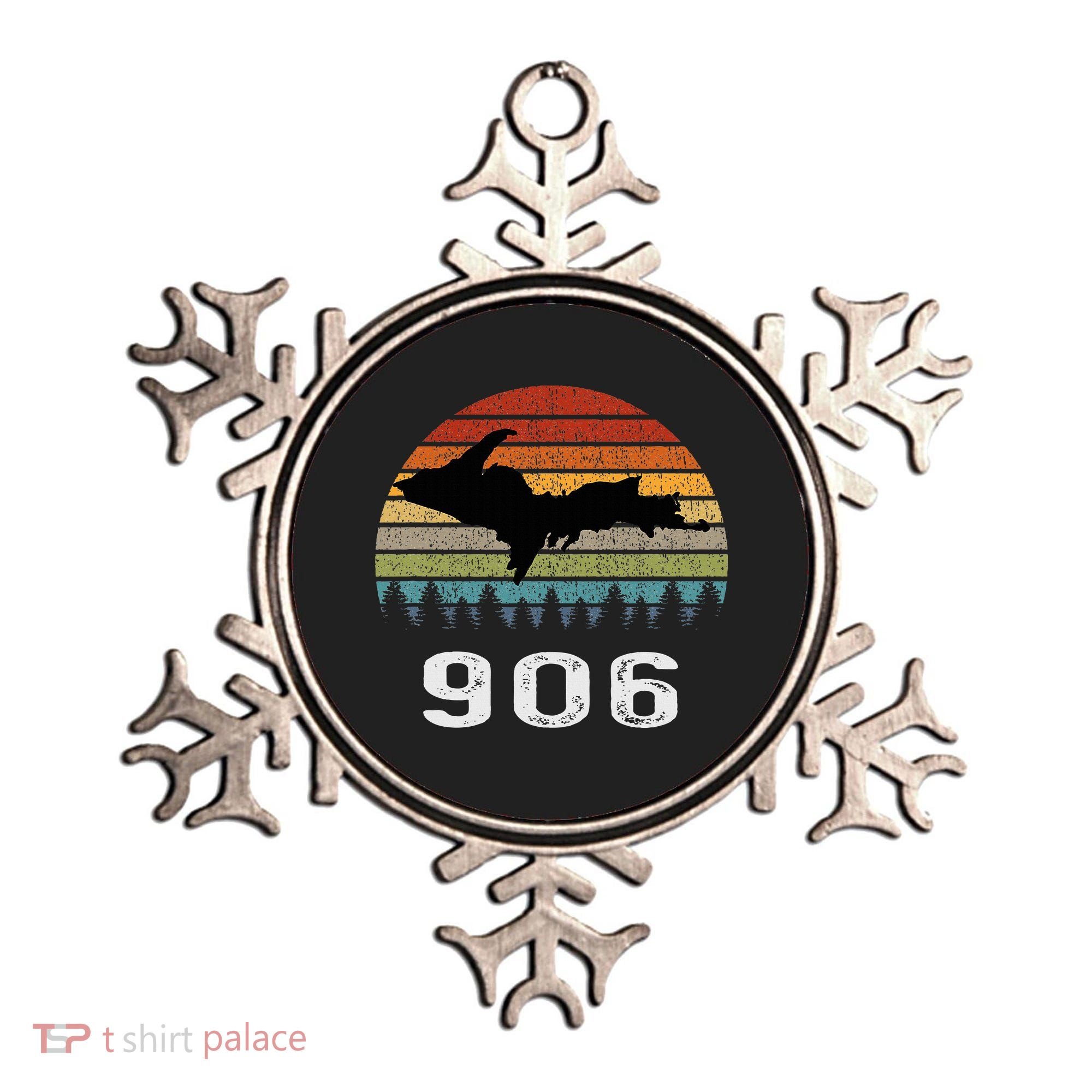 Upper Peninsula Michigan Mi Up Retro 906 Yooper Ornament