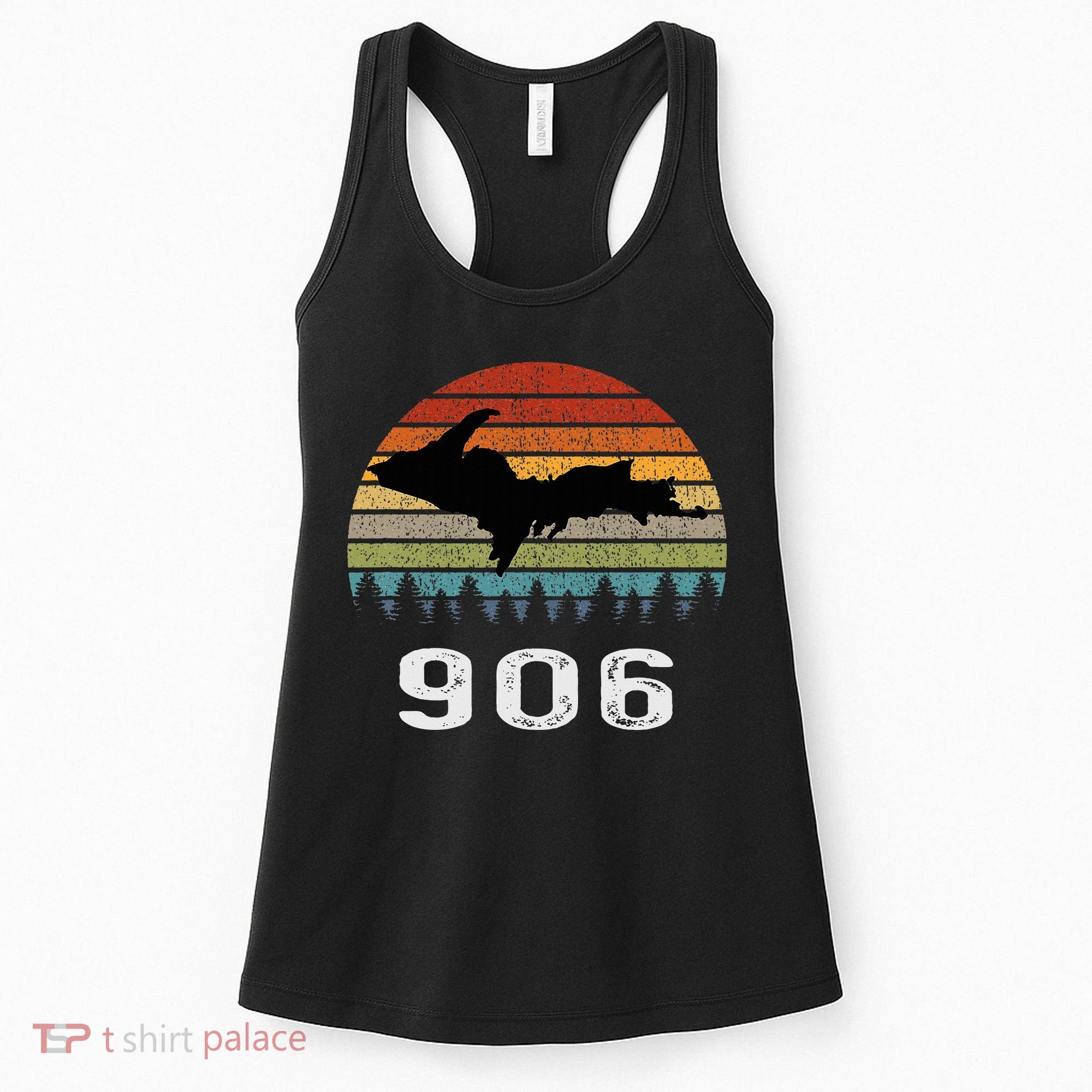 Upper Peninsula Michigan Mi Up Retro 906 Yooper Women's Tank Top