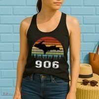 Upper Peninsula Michigan Mi Up Retro 906 Yooper Women's Tank Top thumb 2