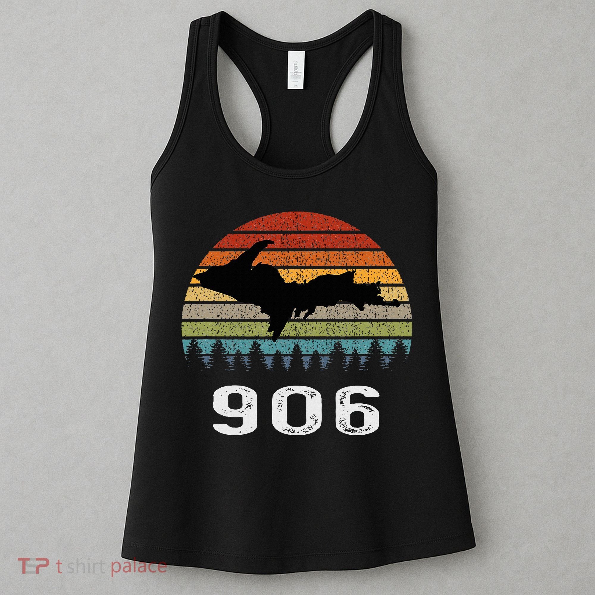 Upper Peninsula Michigan Mi Up Retro 906 Yooper Women's Tank Top