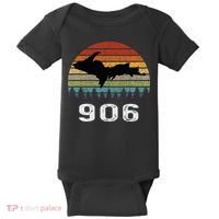 Upper Peninsula Michigan Mi Up Retro 906 Yooper Baby Bodysuit thumb 0