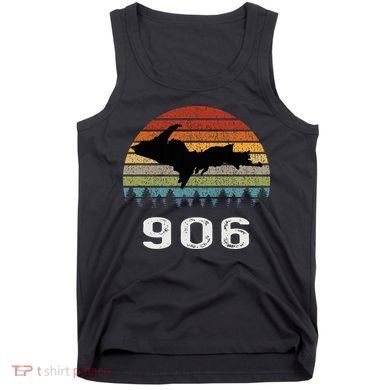 Upper Peninsula Michigan Mi Up Retro 906 Yooper Tank Top