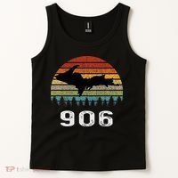 Upper Peninsula Michigan Mi Up Retro 906 Yooper Tank Top thumb 2