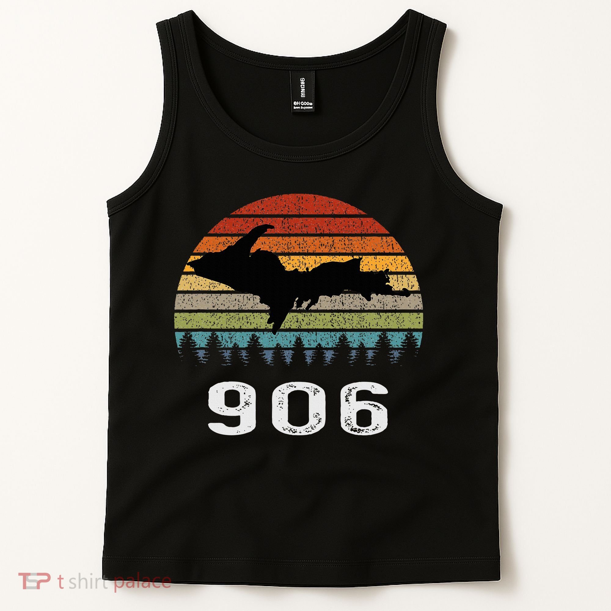 Upper Peninsula Michigan Mi Up Retro 906 Yooper Tank Top