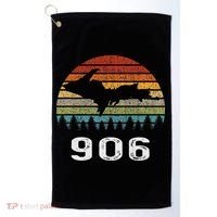 Upper Peninsula Michigan Mi Up Retro 906 Yooper Golf Towel thumb 0