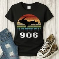 Upper Peninsula Michigan Mi Up Retro 906 Yooper Women's T-Shirt thumb 3