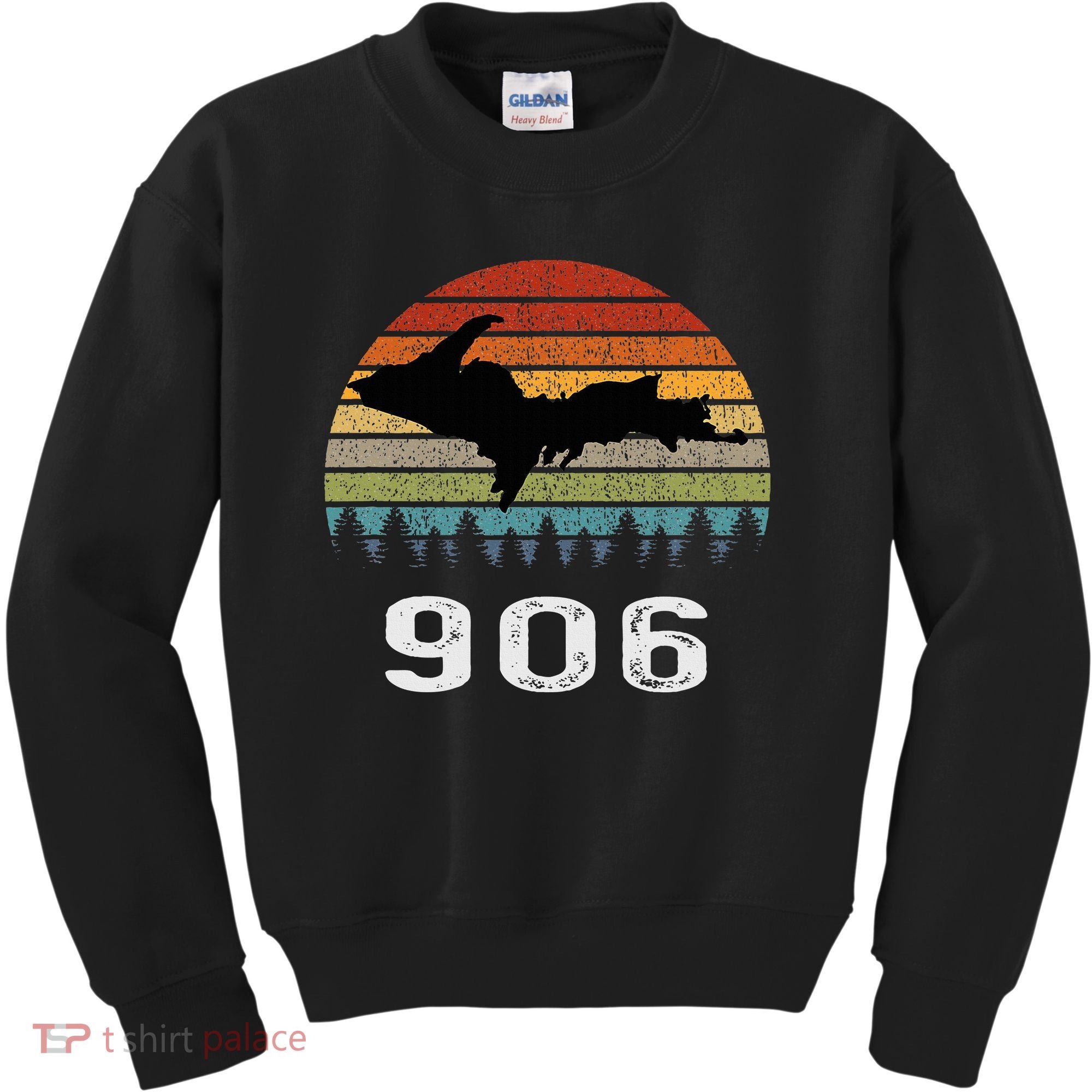Upper Peninsula Michigan Mi Up Retro 906 Yooper Kids Sweatshirt