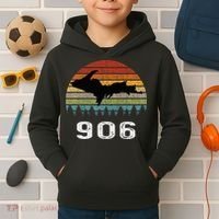 Upper Peninsula Michigan Mi Up Retro 906 Yooper Kids Hoodie thumb 2