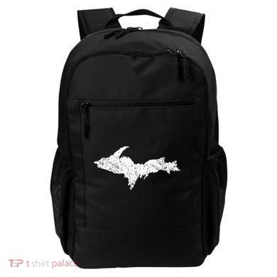 Upper Peninsula Map Up Home Yooper Pride Michigan Roots Backpack