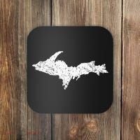 Upper Peninsula Map Up Home Yooper Pride Michigan Roots Coaster thumb 0