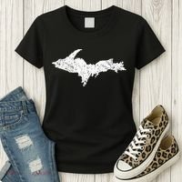 Upper Peninsula Map Up Home Yooper Pride Michigan Roots Women's T-Shirt thumb 3