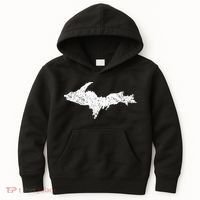 Upper Peninsula Map Up Home Yooper Pride Michigan Roots Kids Hoodie thumb 0