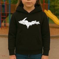 Upper Peninsula Map Up Home Yooper Pride Michigan Roots Kids Hoodie thumb 3