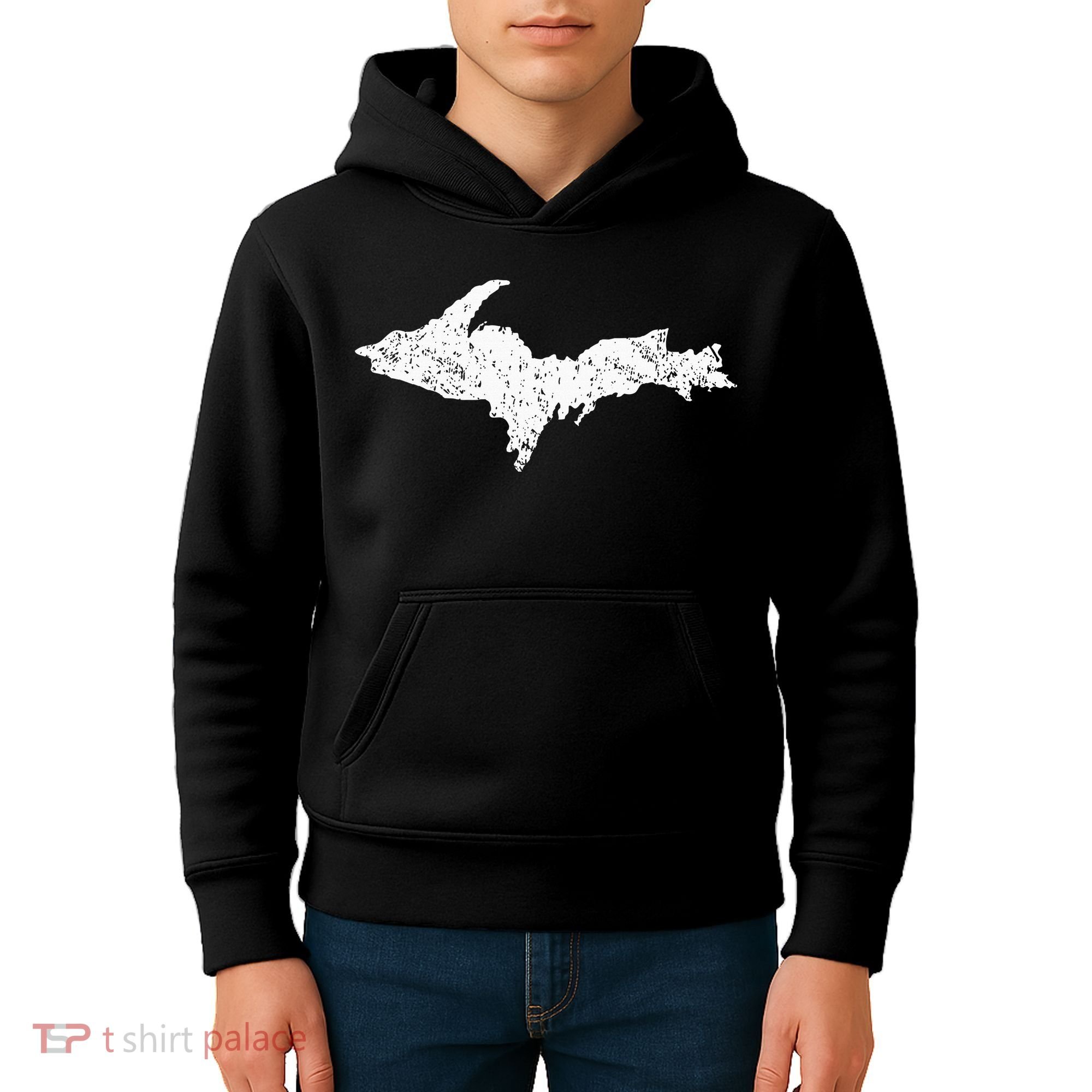 Upper Peninsula Map Up Home Yooper Pride Michigan Roots Kids Hoodie
